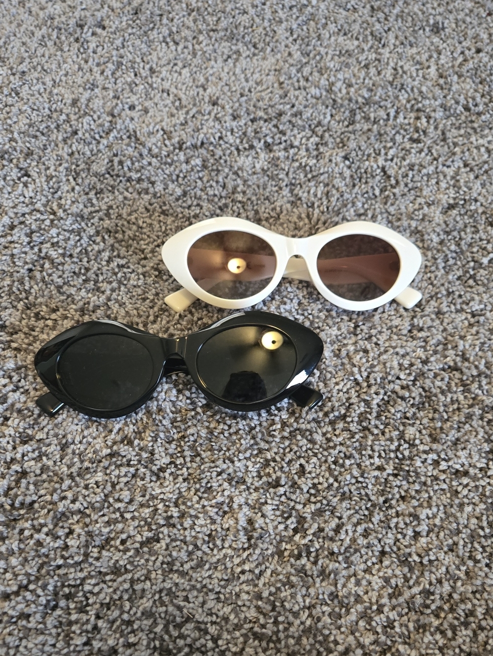 Amazon Women's Cat Eye Sunglasses White and Black